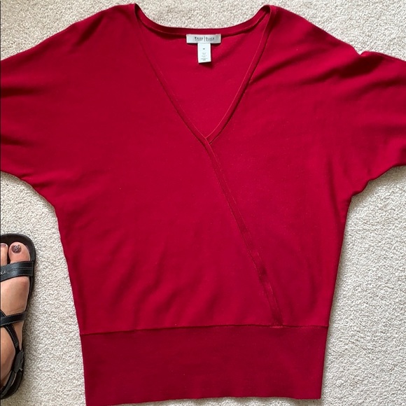 WHBM cranberry red surprise sweater - Picture 3 of 4